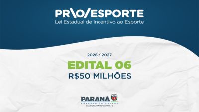 Imagem referente à notícia: Com investimento de R$ 50 milhões, Estado divulga 1,8 mil projetos do novo Proesporte