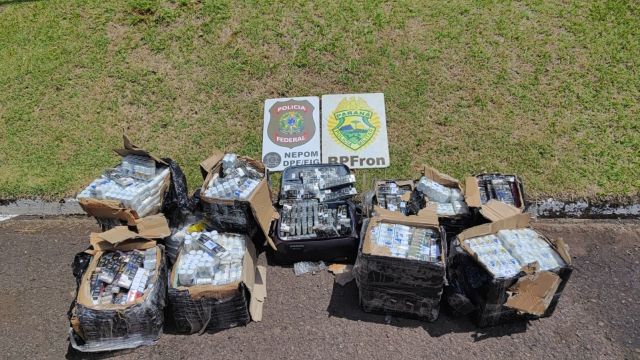 Ação integrada da PF e PM apreende anabolizantes e pneus contrabandeados em duas operações em Foz do Iguaçu
