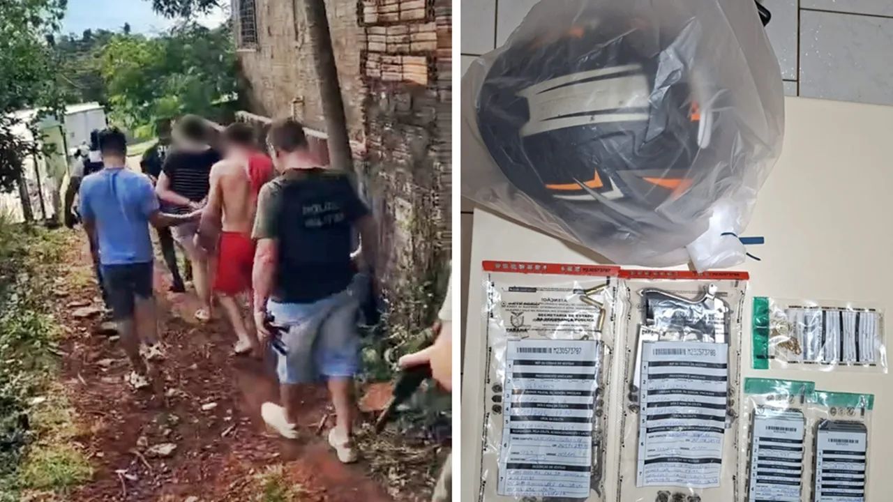 Operação conjunta desmonta grupo suspeito de roubos em Medianeira e apreende arma e simulacro
